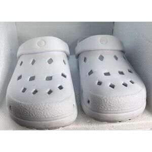 Comfort Crocs Slip On Clog Womans Shoe Size 7 White Preowned.